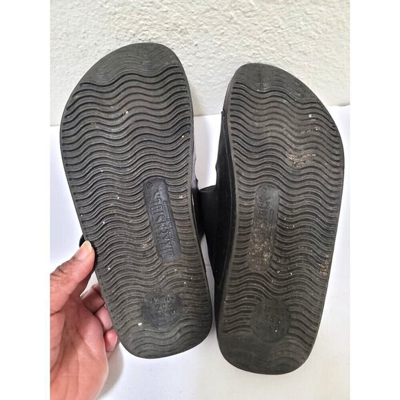 Birkenstock Style Black Double Strap Slide Sandals With Buckles Size 41 - Picture 7 of 15